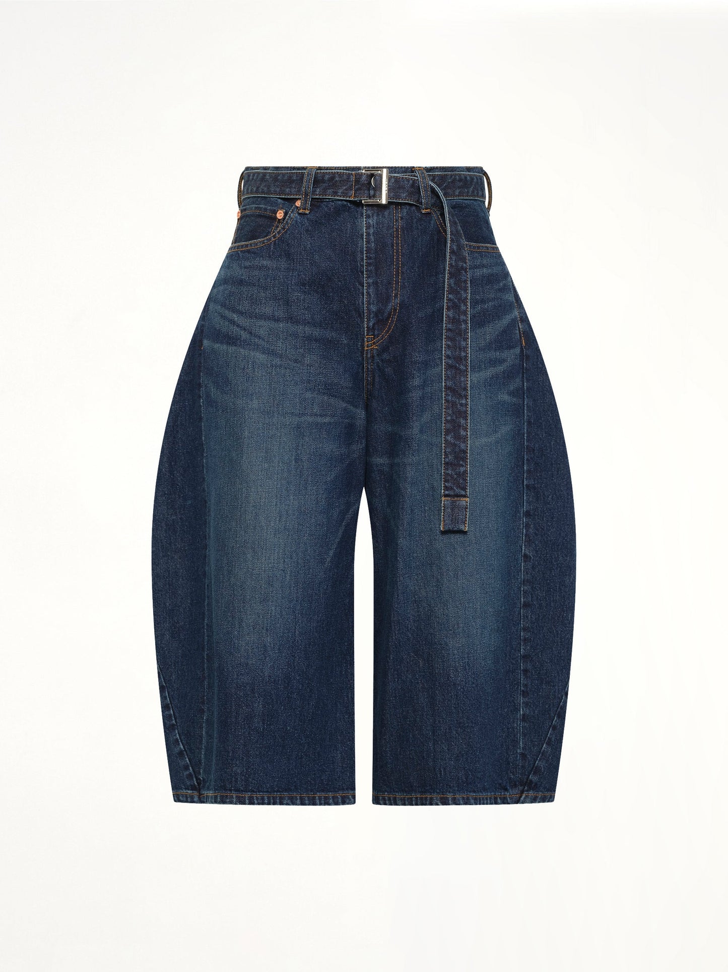 SACAI Barrel Denim Bermuda Pants (Blue)