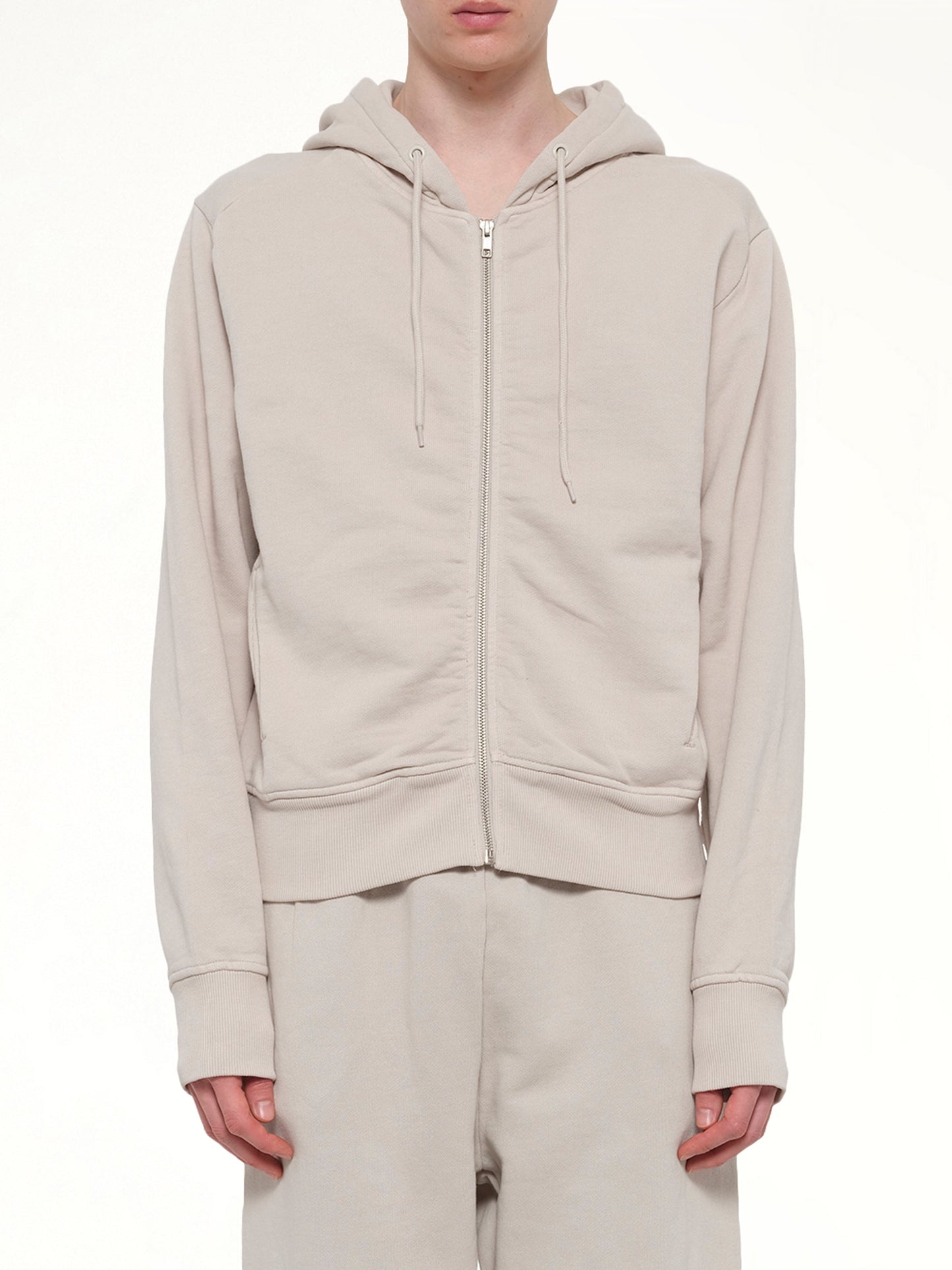 Image of Others. Product name - Slim Zip Up in White colour by brand - ENTIRE STUDIOS