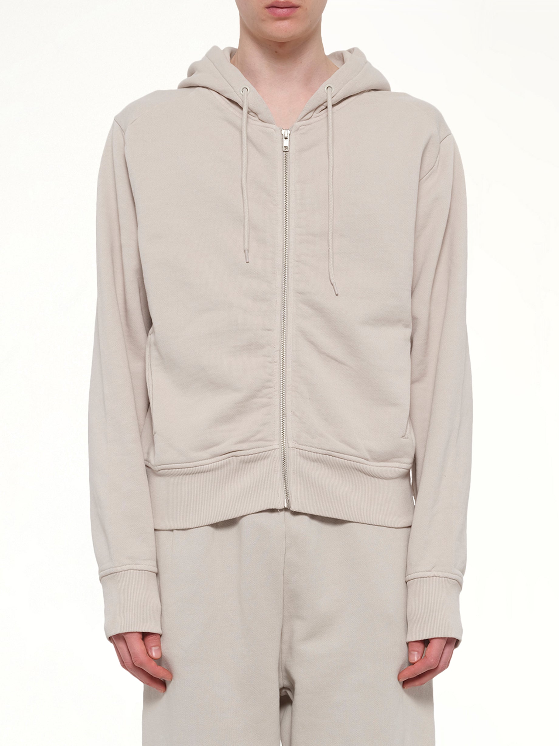 Image of Others. Product name - Slim Zip Up in White colour by brand - ENTIRE STUDIOS