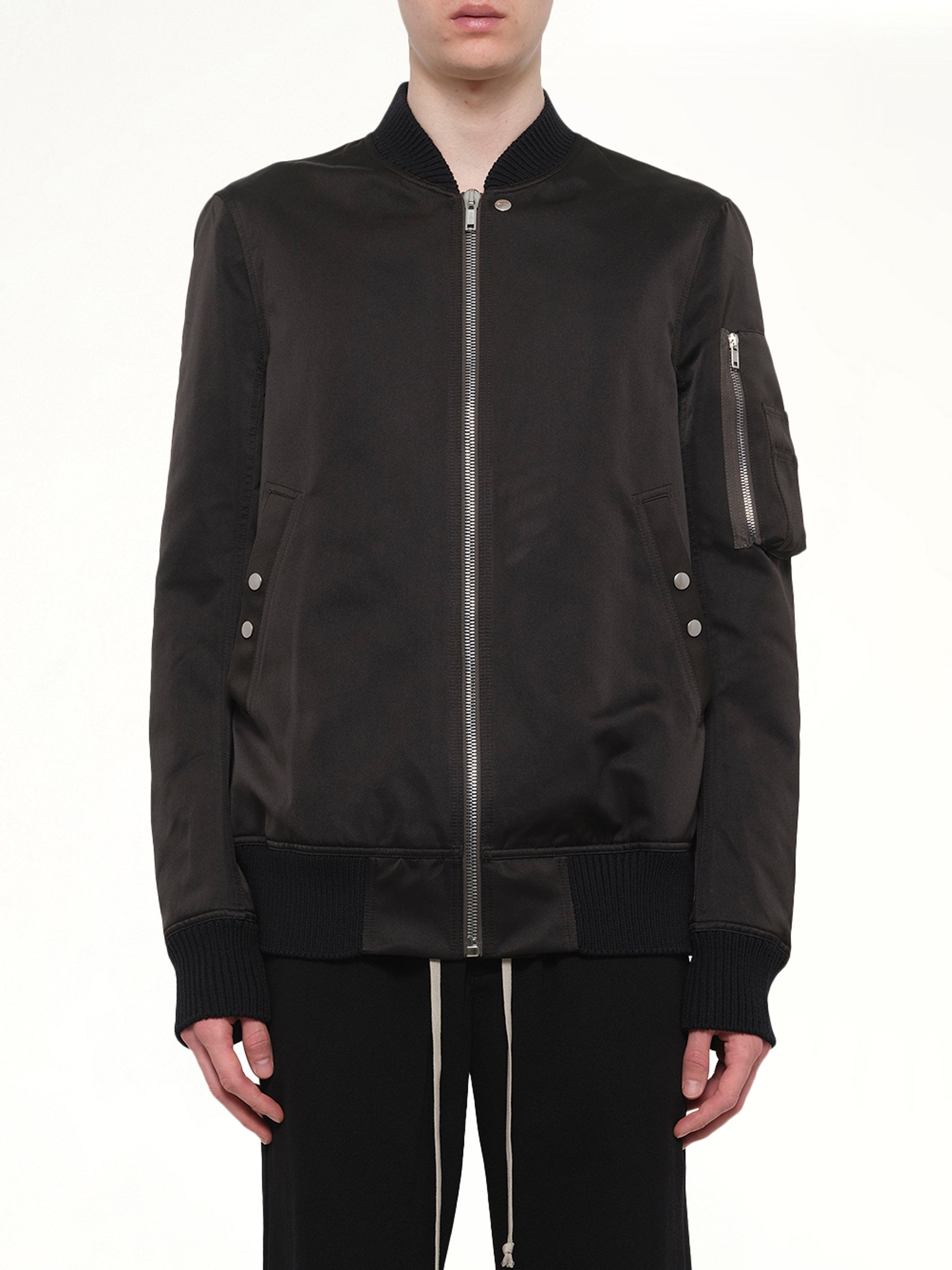 Image of Coats & Jackets. Product name - Classic Flight Jacket in Black colour by brand - RICK OWENS