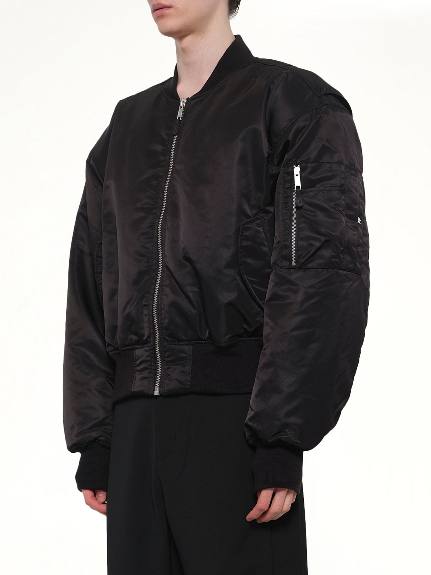 ENTIRE STUDIOS Cropped Broad Bomber (Black)
