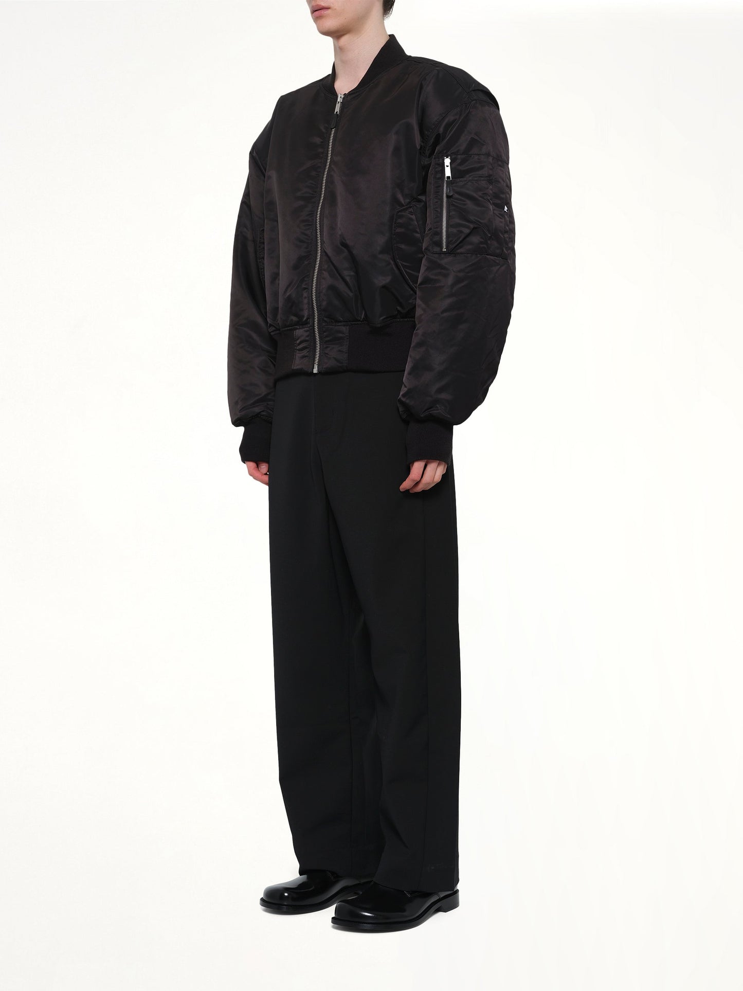ENTIRE STUDIOS Cropped Broad Bomber (Black)