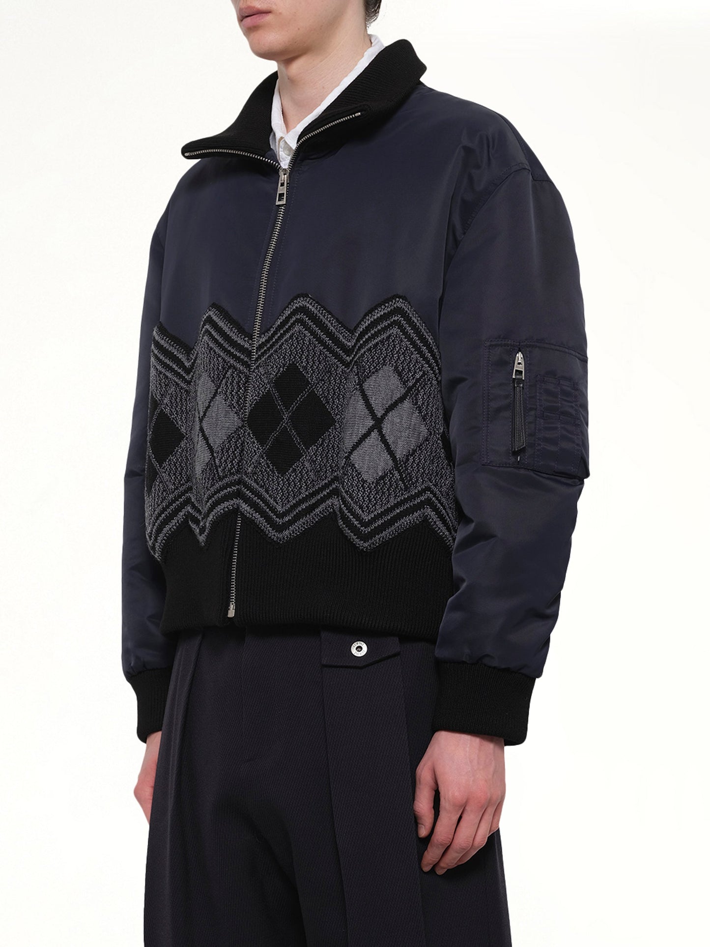 LOEWE Argyle Bomber Jacket (Navy)