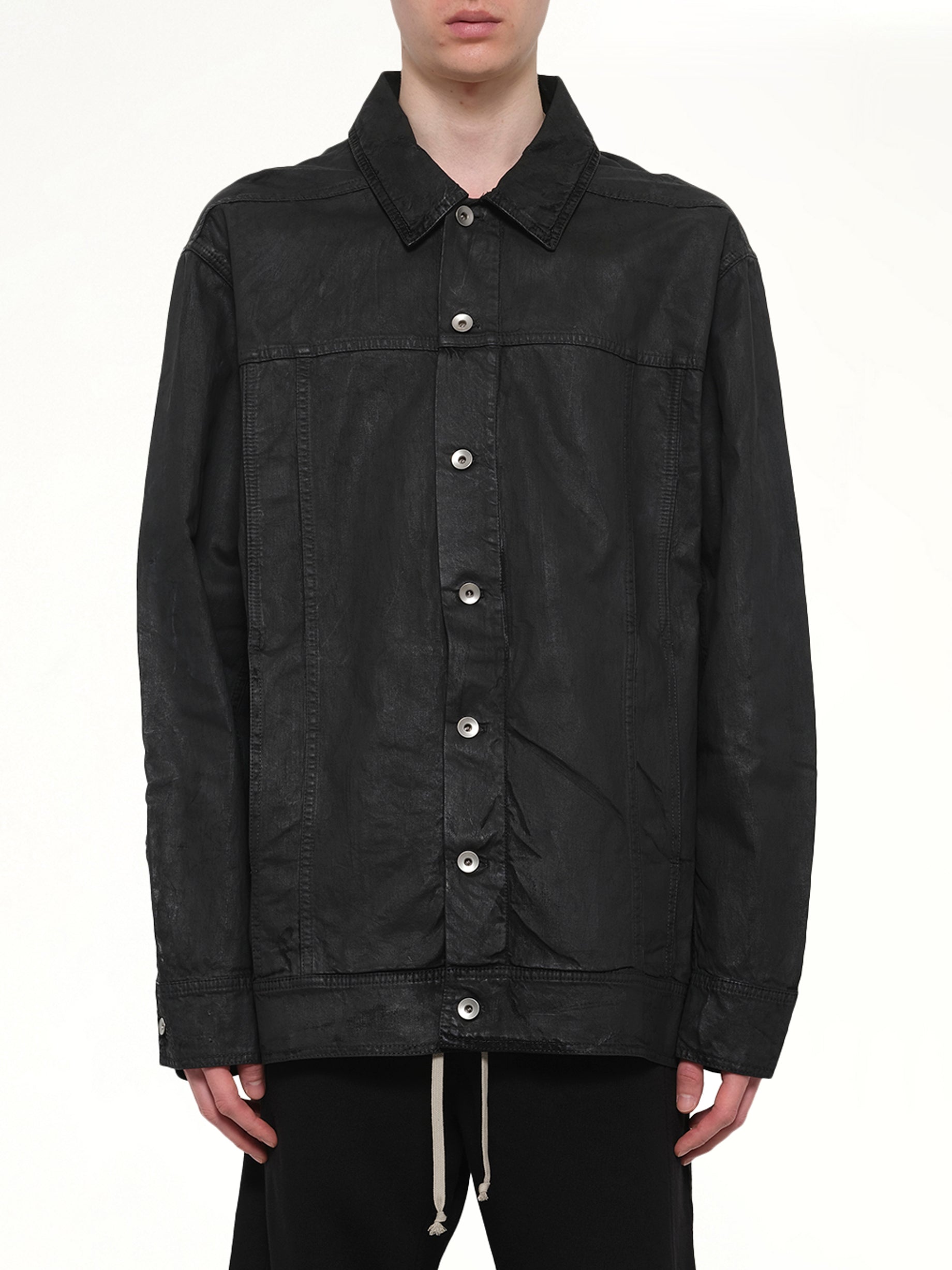 Image of Coats & Jackets. Product name - Jumbo Worker Jacket in Black colour by brand - RICK OWENS DRKSHDW