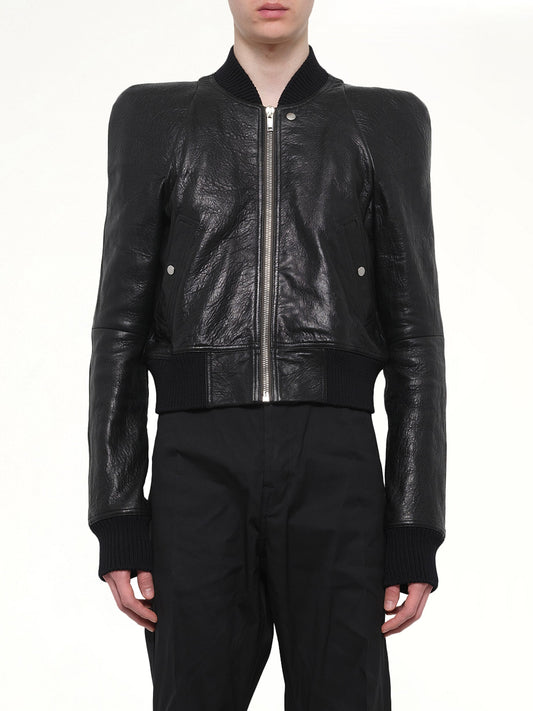 Image of Coats & Jackets. Product name - Temple Flight Leather Jacket in Black colour by brand - RICK OWENS