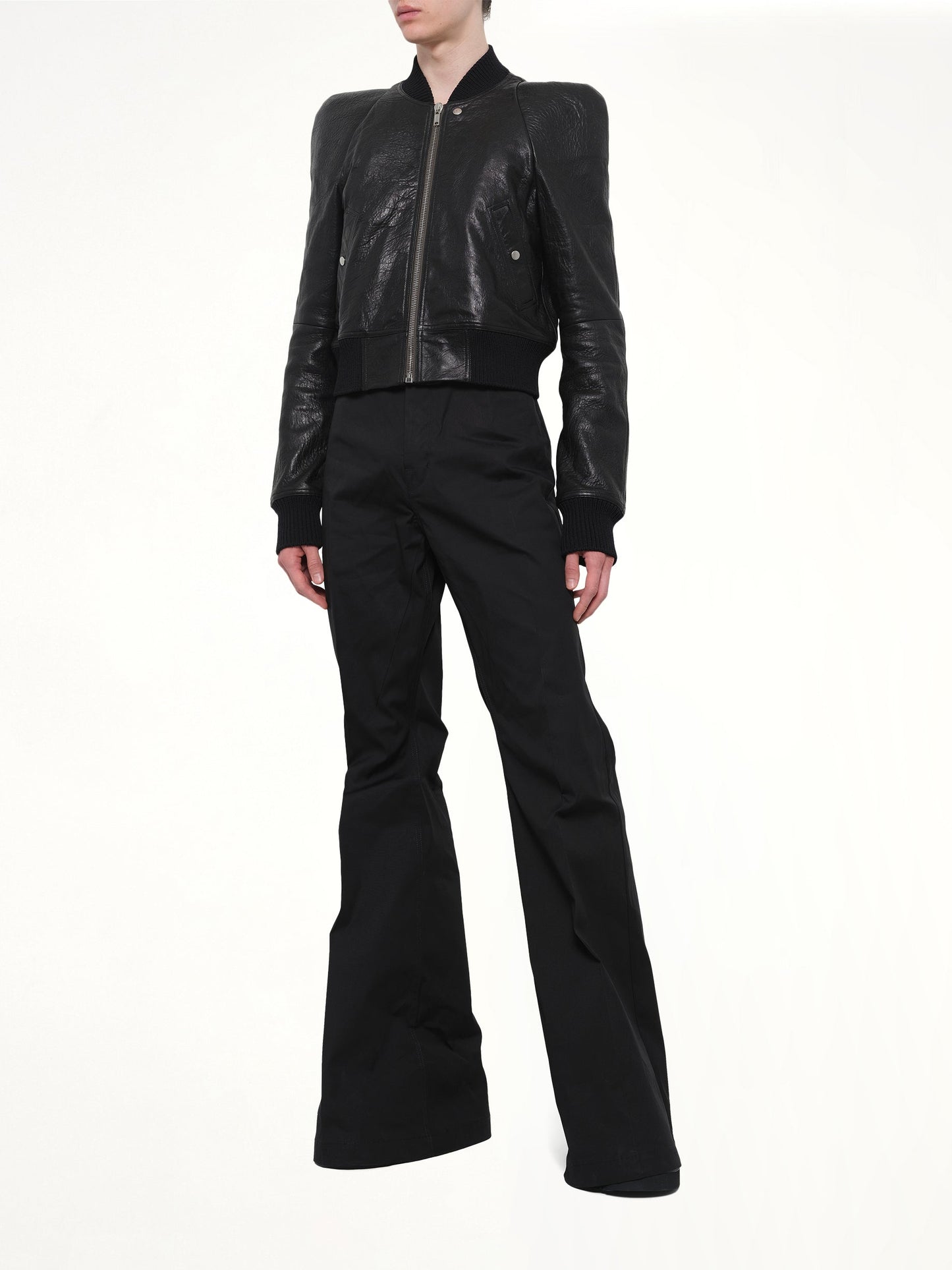 RICK OWENS Temple Flight Leather Jacket (Black)