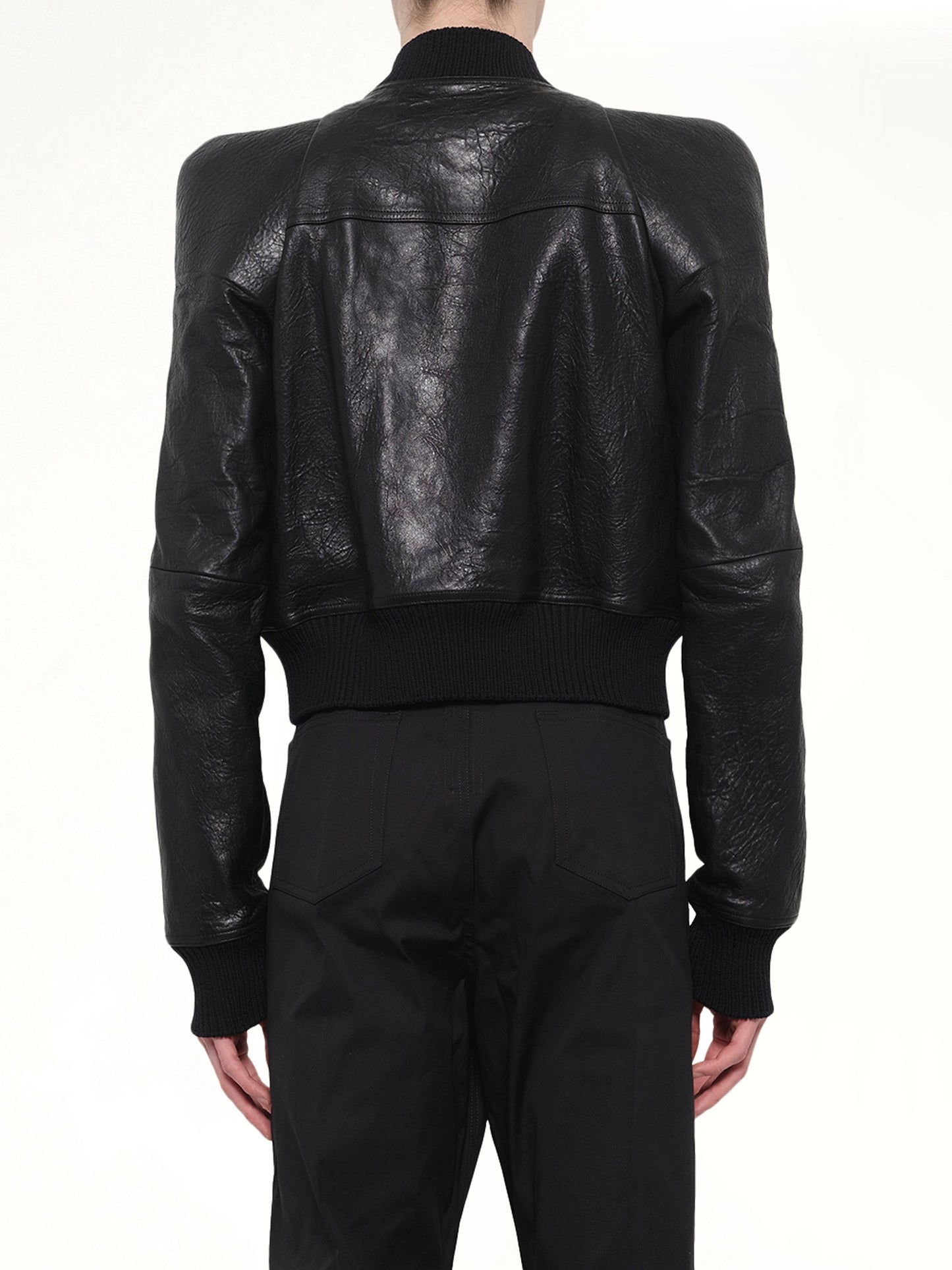 RICK OWENS Temple Flight Leather Jacket (Black)