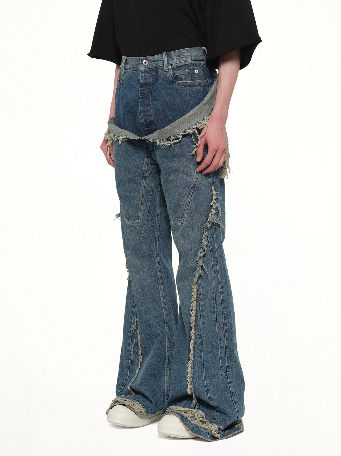 RICK OWENS DRKSHDW Slivered Bootcut (Blue)
