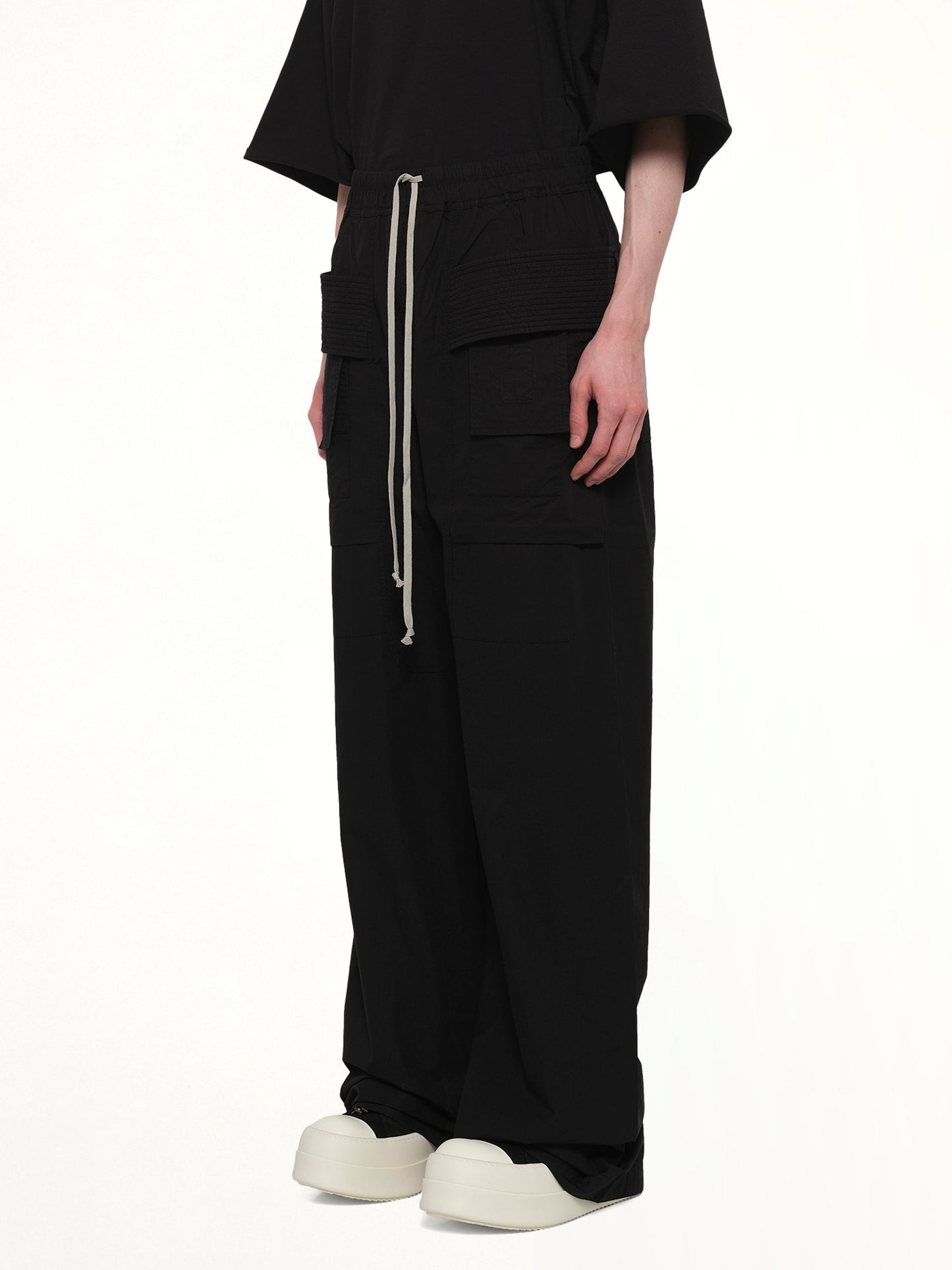 RICK OWENS DRKSHDW Creatch Wide Cargo Drawstring (Black)
