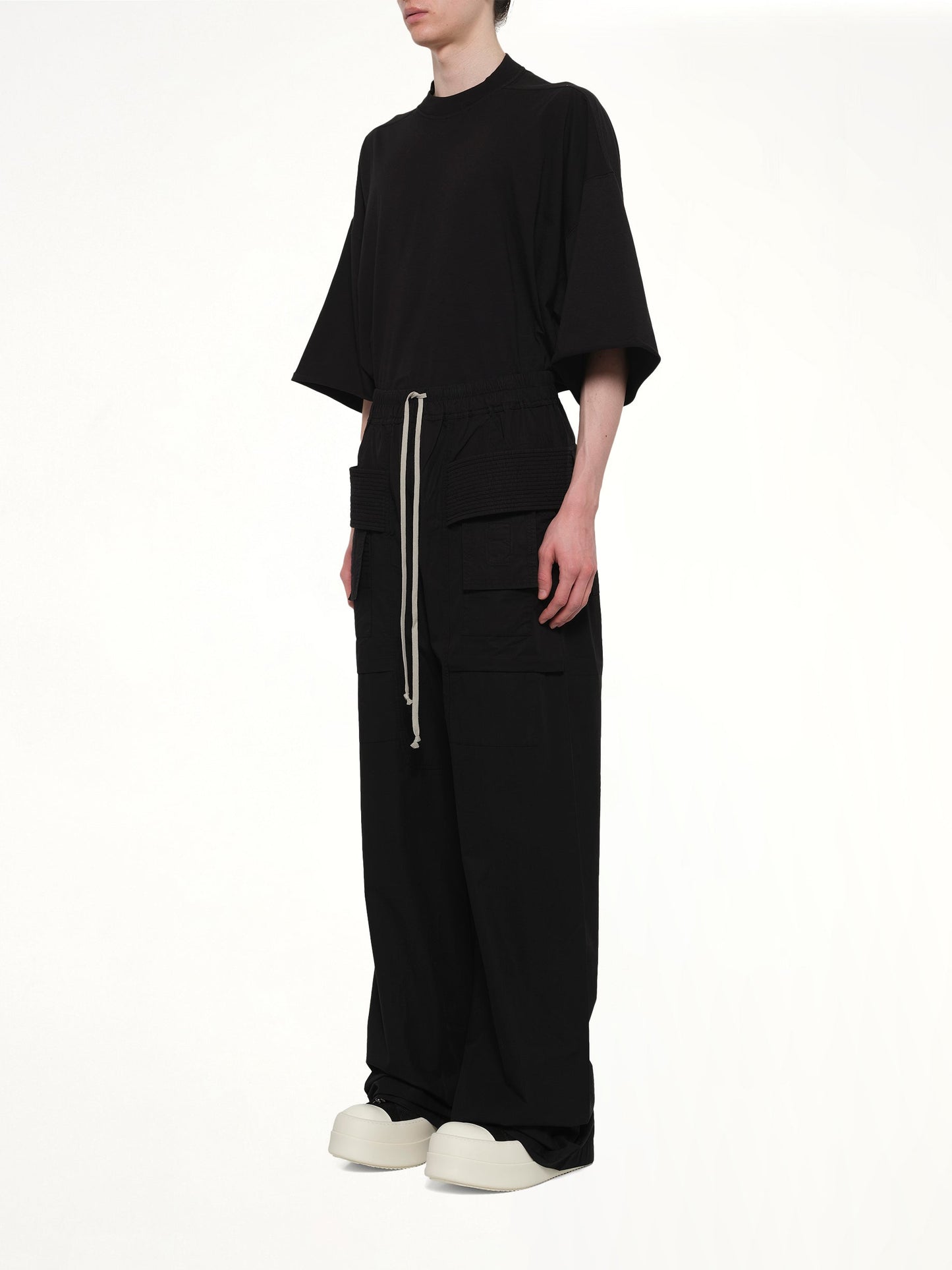 RICK OWENS DRKSHDW Creatch Wide Cargo Drawstring (Black)