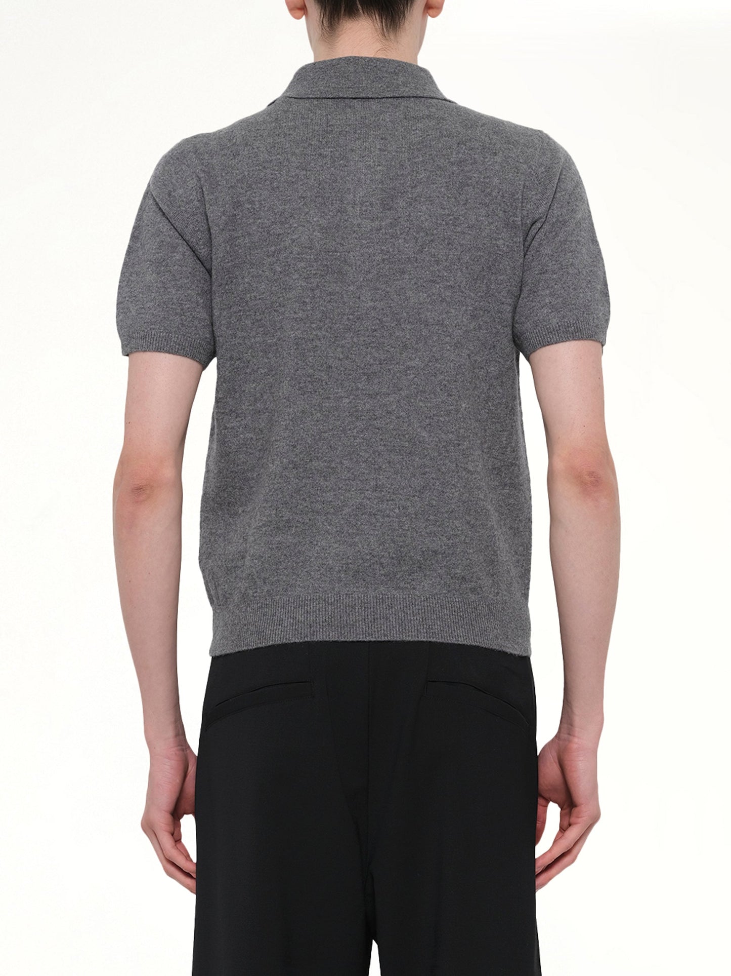 ENTIRE STUDIOS Short Sleeve Knit Polo (Grey)