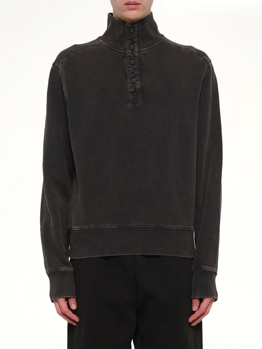 Image of a model wearing Outerwear. Product name - Port Pullover in Black colour by brand - ENTIRE STUDIOS