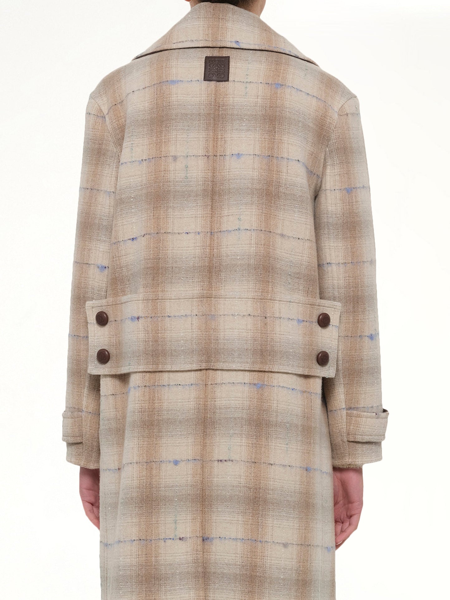 LOEWE Wool Check Coat (Beige)