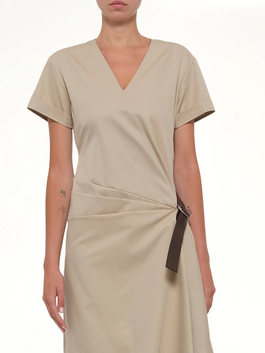 Image of Dresses. Product name - Belted Dress in Beige colour by brand - LOEWE