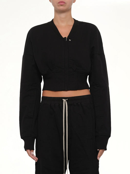 Image of Coats & Jackets. Product name - Flight Jacket Cropped in Black colour by brand - RICK OWENS DRKSHDW