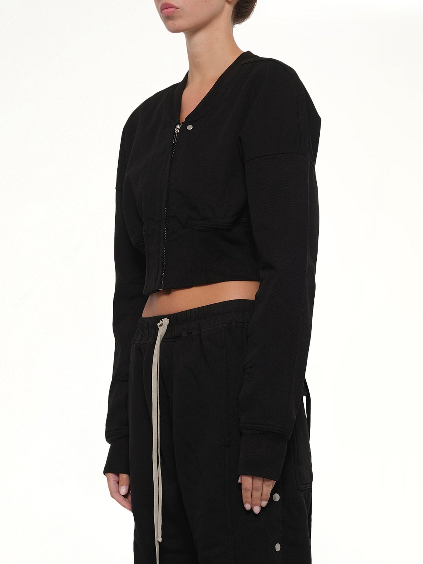 RICK OWENS DRKSHDW Flight Jacket Cropped (Black)