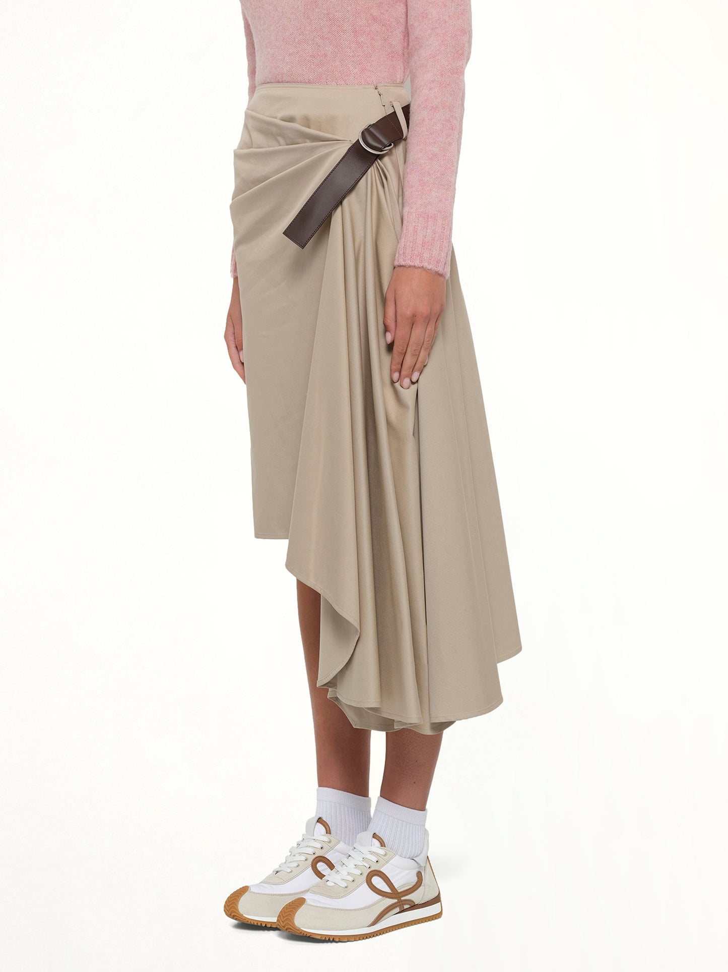 LOEWE Belted Skirt (Beige)