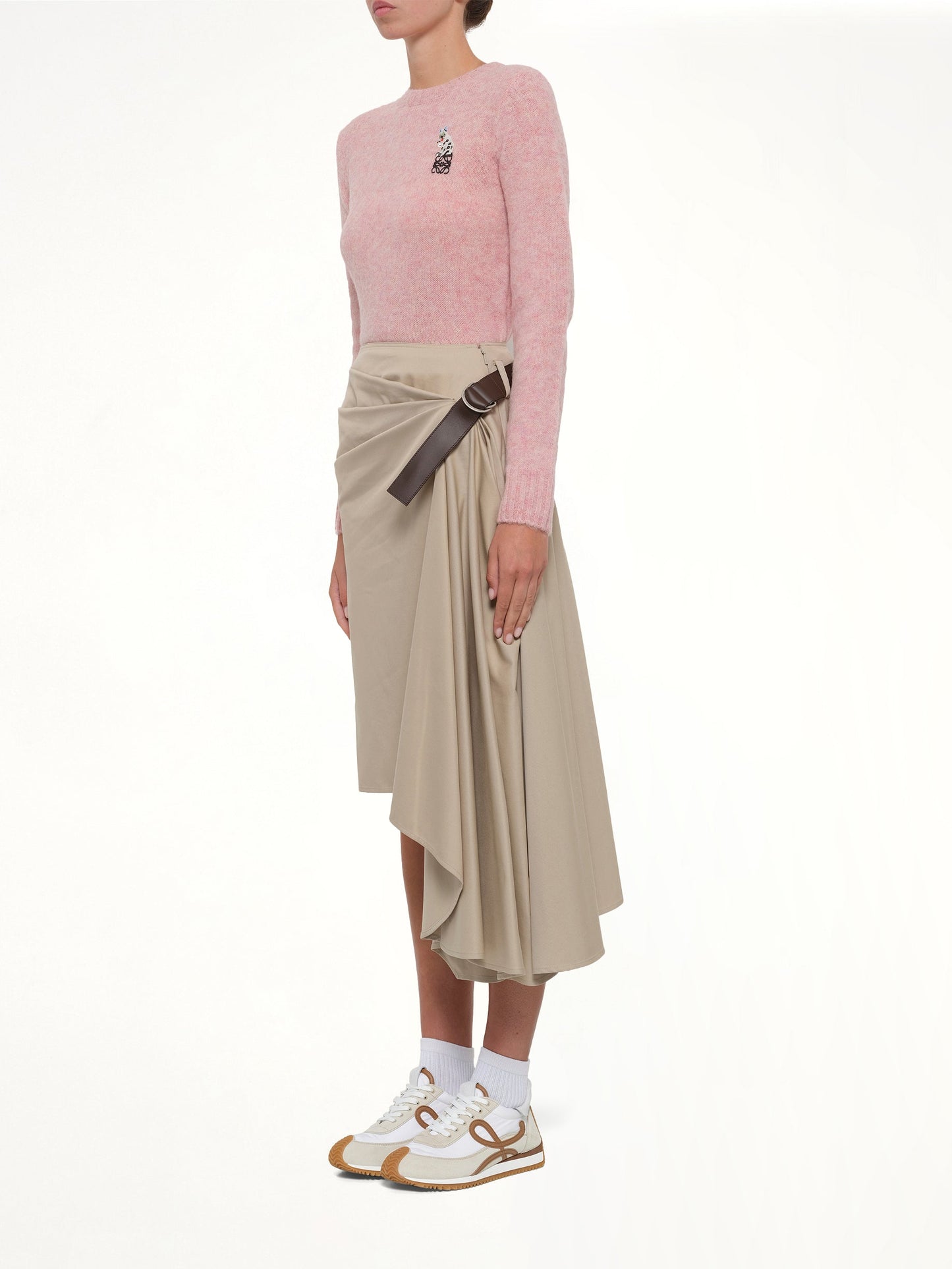 LOEWE Belted Skirt (Beige)