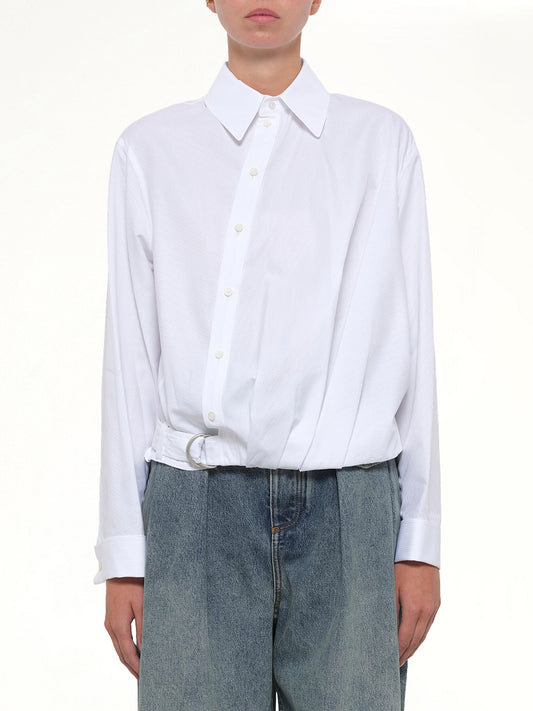 Image of Shirts. Product name - Draped Shirt in White colour by brand - LOEWE