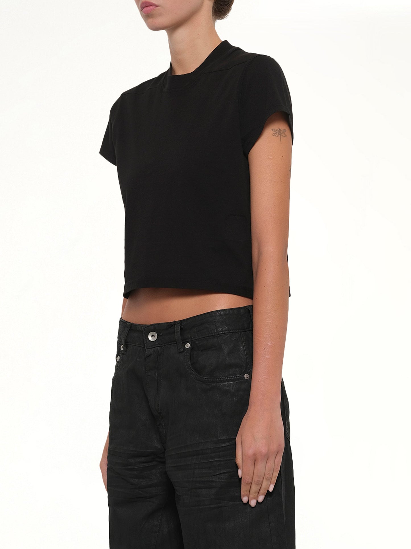 RICK OWENS DRKSHDW Cropped Small Level T (Black)