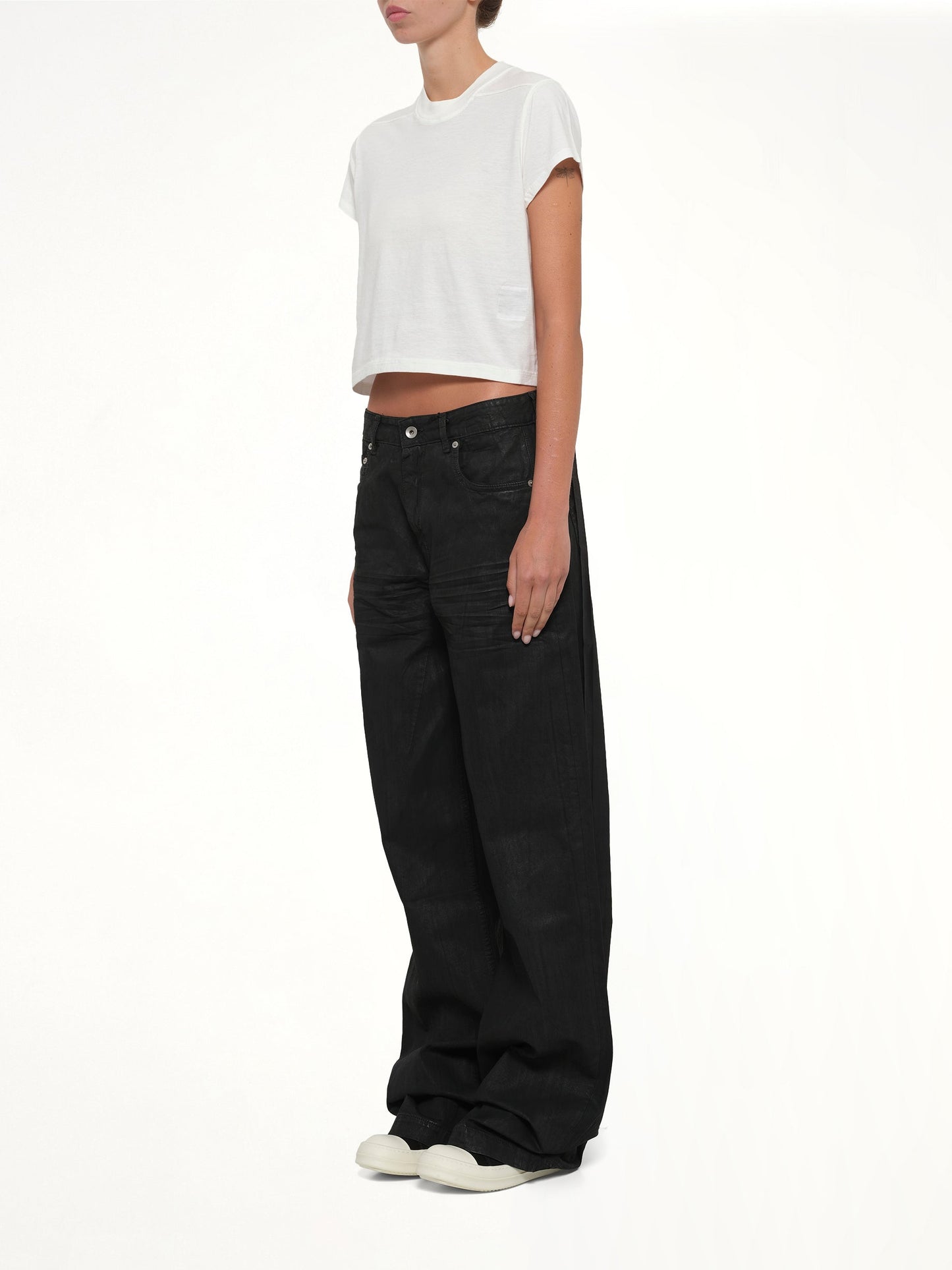 RICK OWENS DRKSHDW Cropped Small Level T (White)