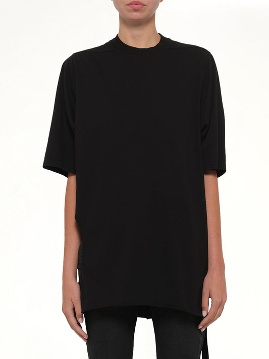Image of a model wearing Tops. Product name - Subhuman Jumbo SS T in Black colour by brand - RICK OWENS DRKSHDW