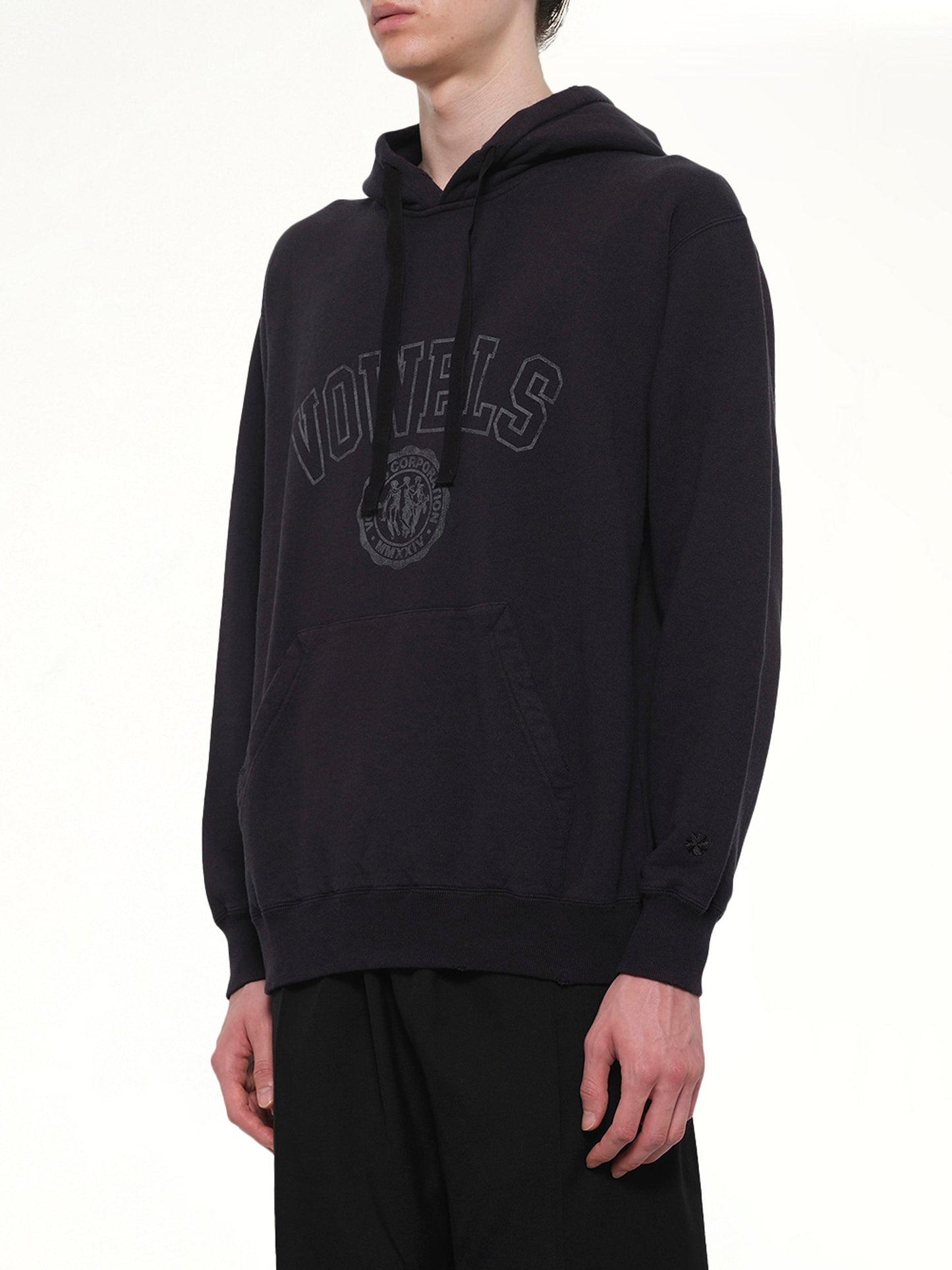 VOWELS Faded Collegiate Hoodie (Black)