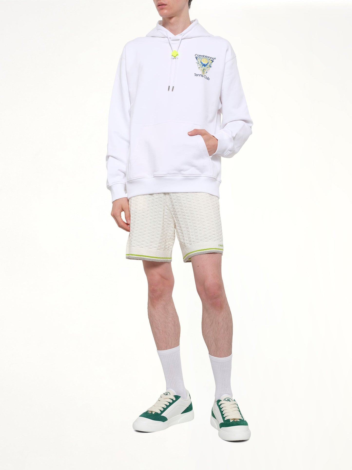CASABLANCA Tennis Club Icon Hoodie (White)