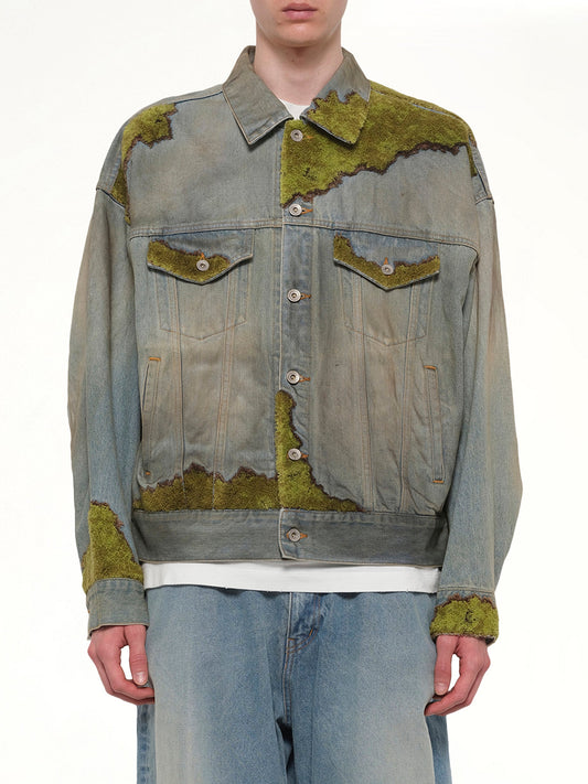 Image of Coats & Jackets. Product name - Moss-Grown Denim Jacket in Blue colour by brand - DOUBLET