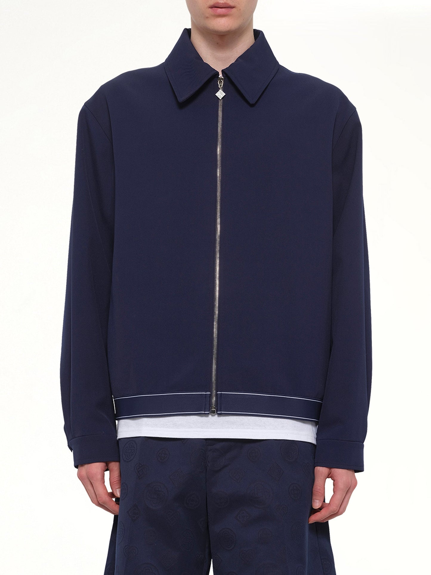Image of Coats & Jackets. Product name - Wool Sports Jacket in Navy colour by brand - CASABLANCA