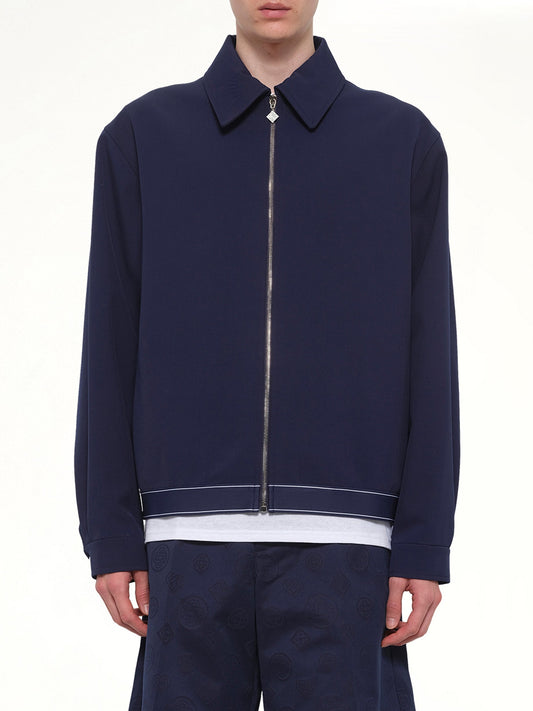 Image of Coats & Jackets. Product name - Wool Sports Jacket in Navy colour by brand - CASABLANCA