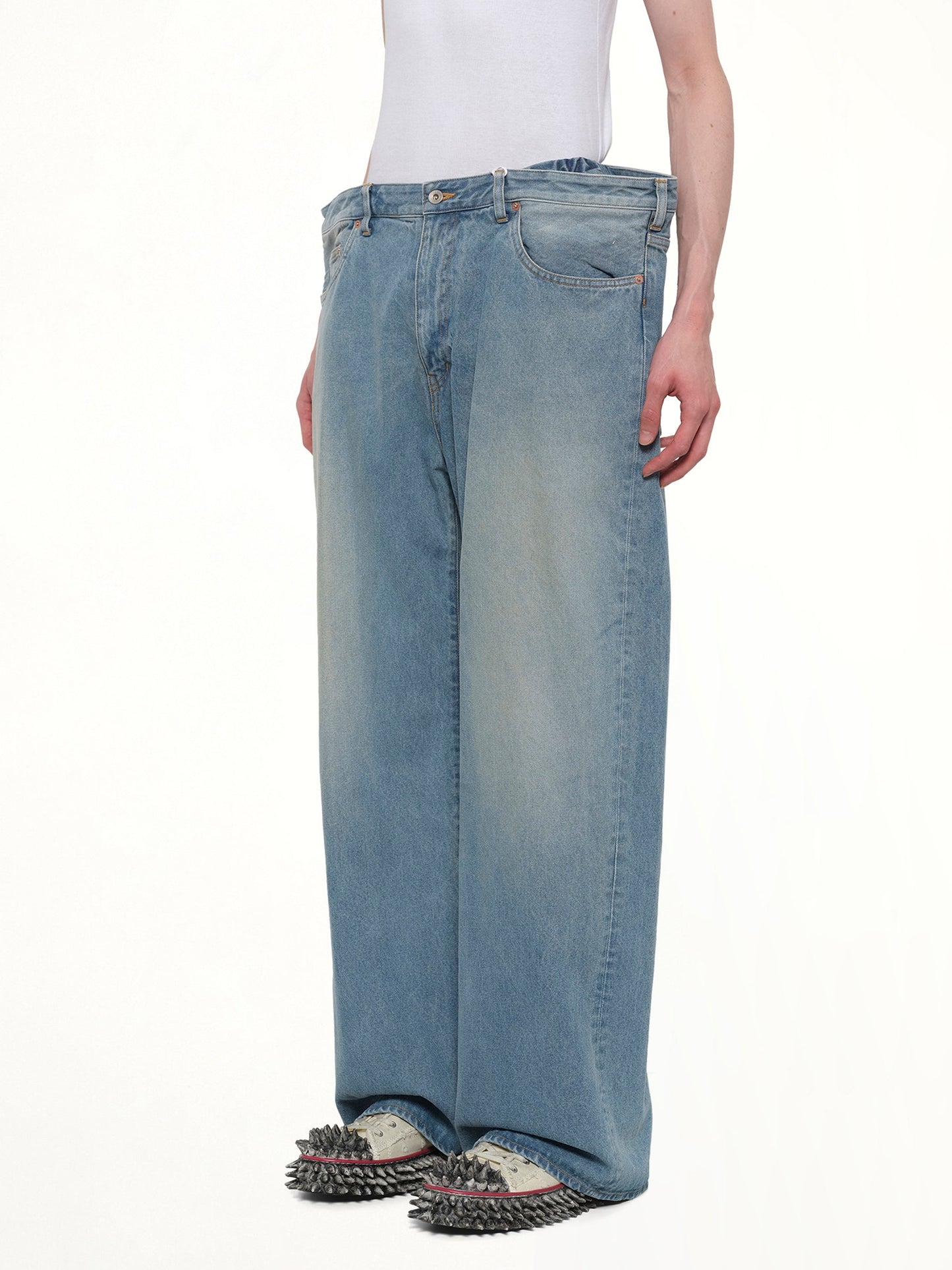 DOUBLET Floating Waist Denim Pants (Blue)