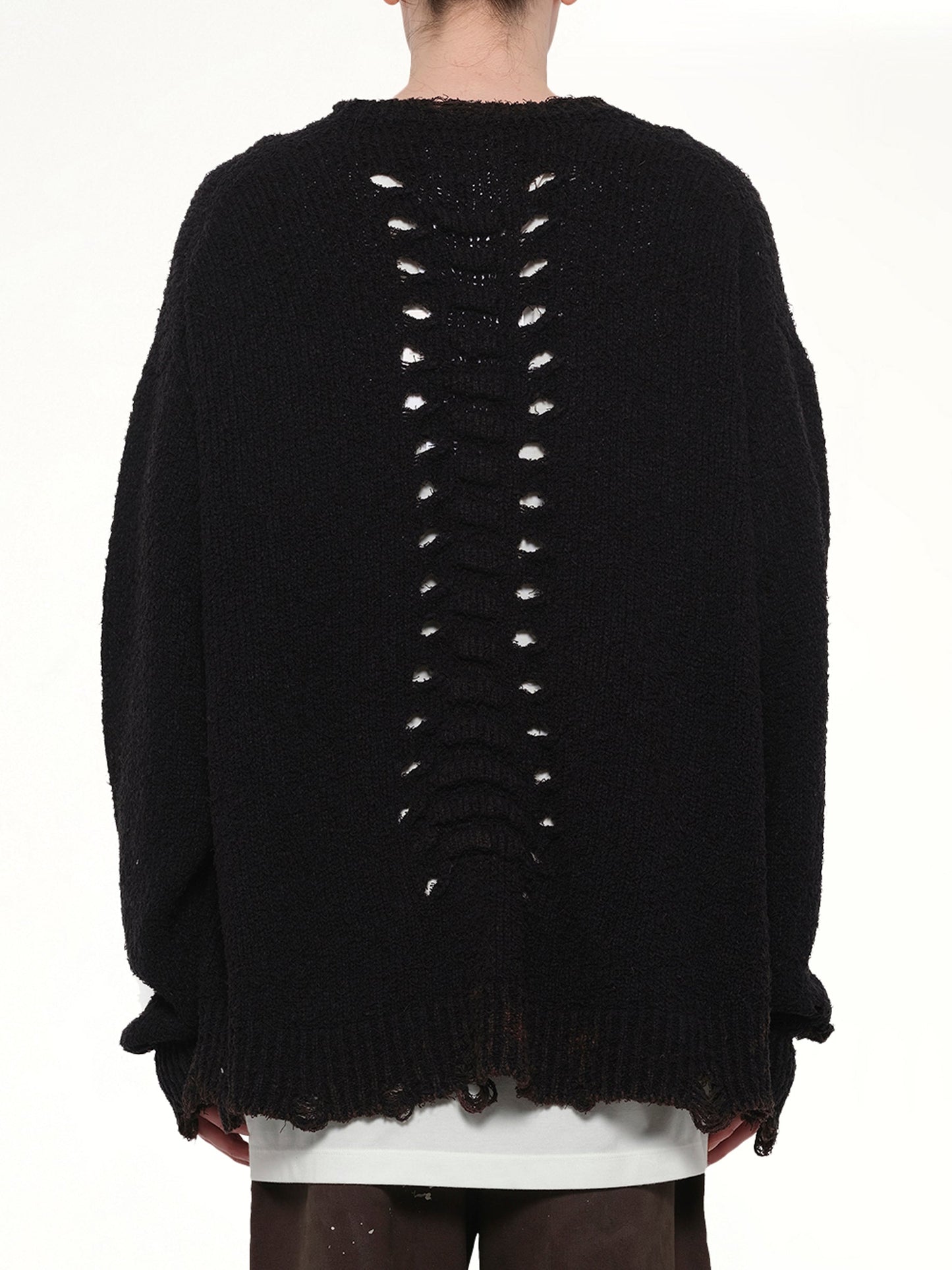 DOUBLET Rib & Spine Knit Pullover (Black)