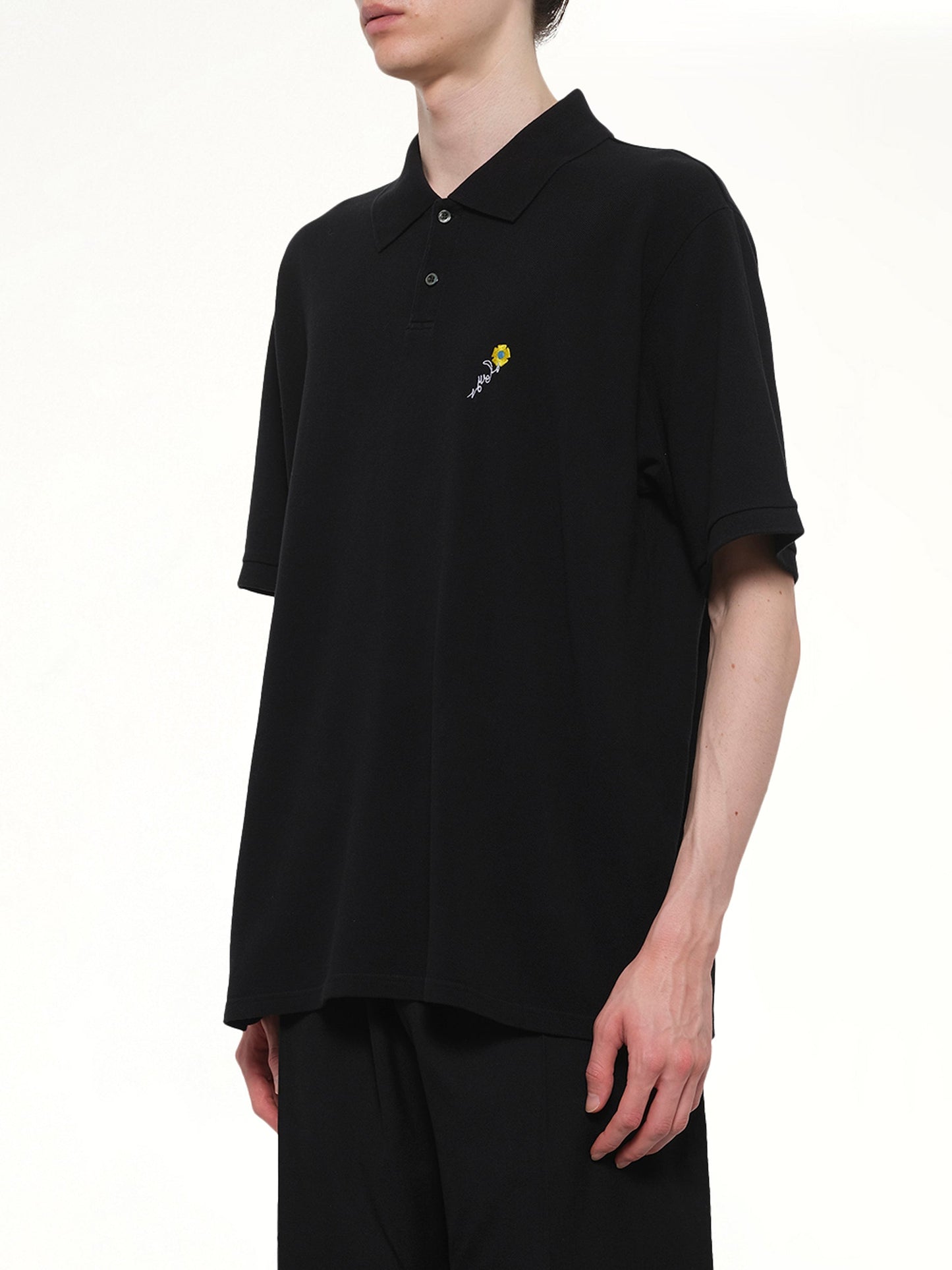 VOWELS S/S Pique Polo (Black)