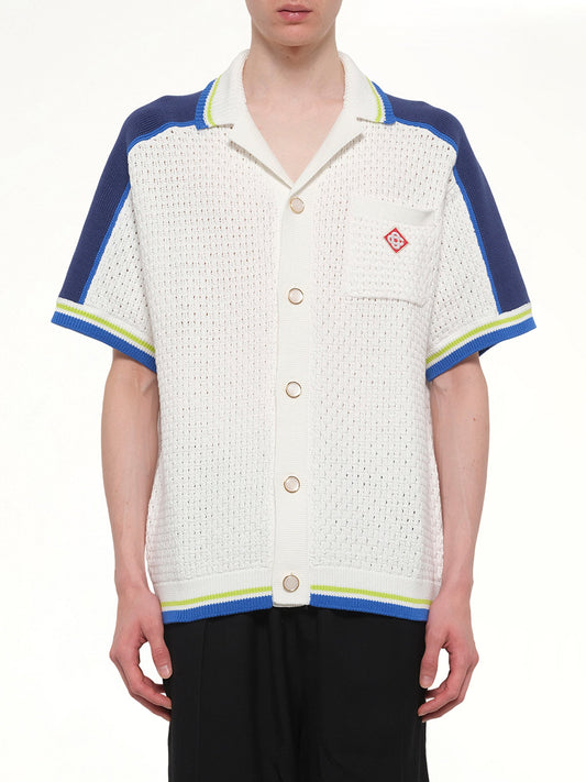 Image of Shirts. Product name - Crochet Shirt in White colour by brand - CASABLANCA