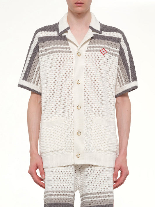 Image of Shirts. Product name - Crochet Shirt in White colour by brand - CASABLANCA