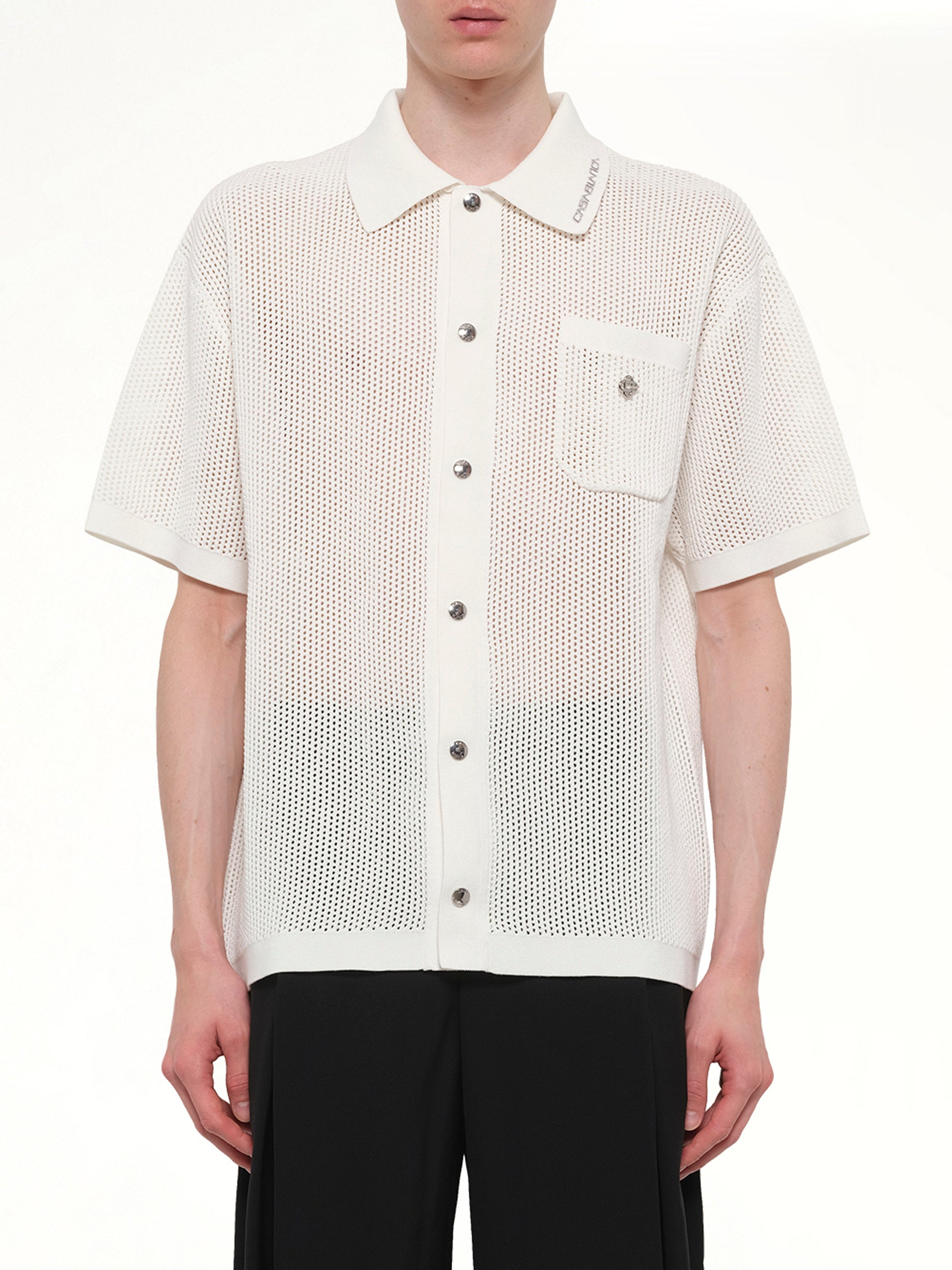 Image of Shirts. Product name - Mesh Shirt in White colour by brand - CASABLANCA