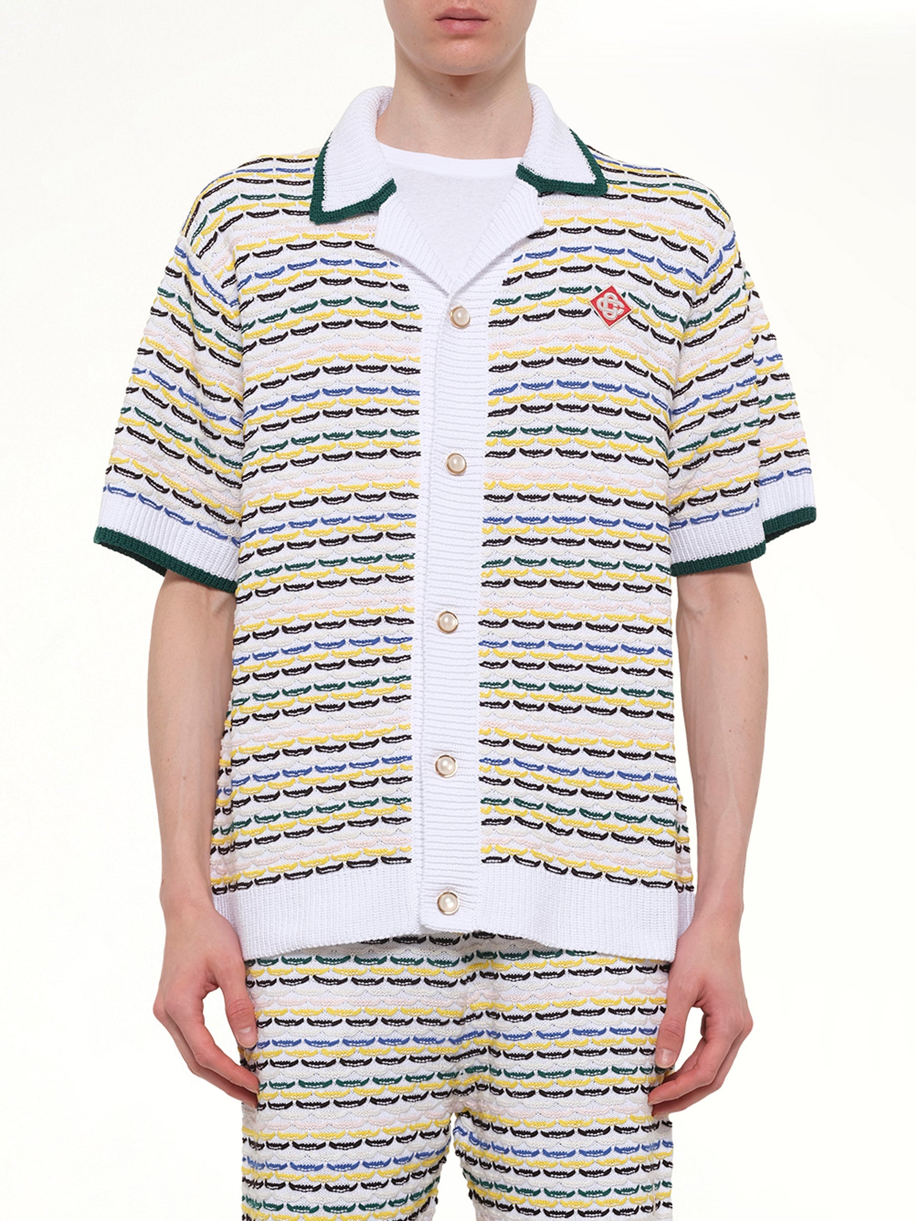 Image of Shirts. Product name - Tuck Stitch Shirt in White colour by brand - CASABLANCA