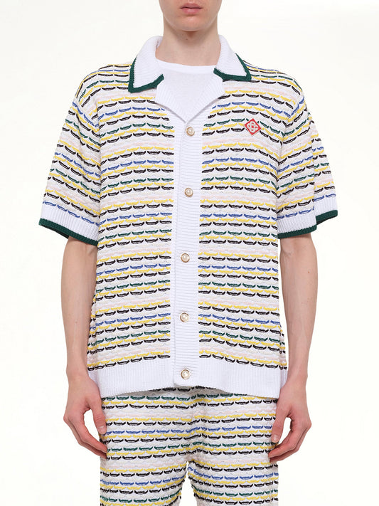 Image of Shirts. Product name - Tuck Stitch Shirt in White colour by brand - CASABLANCA