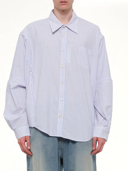 Image of Shirts. Product name - Filleted Zip Shirt in Blue colour by brand - DOUBLET