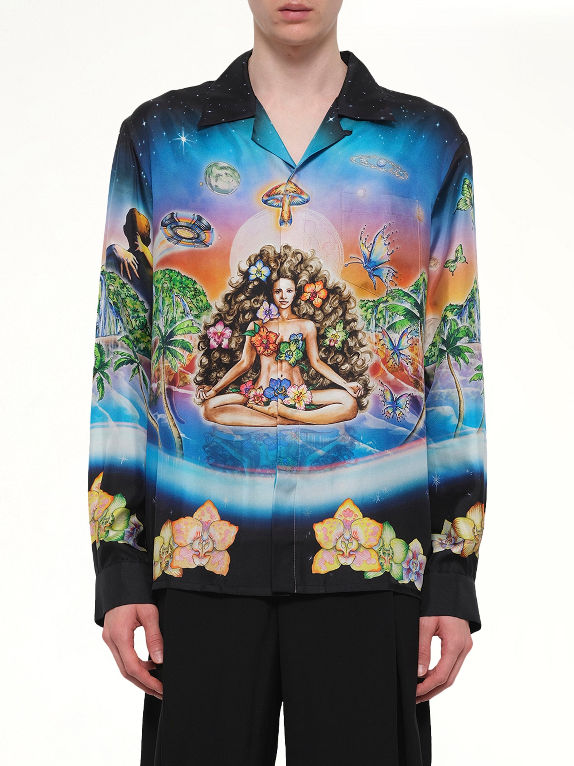 Image of Shirts. Product name - Innersense / Innocence LS Shirt in Black colour by brand - CASABLANCA