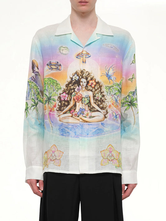Image of Shirts. Product name - Innersense / Innocence LS Shirt in White colour by brand - CASABLANCA
