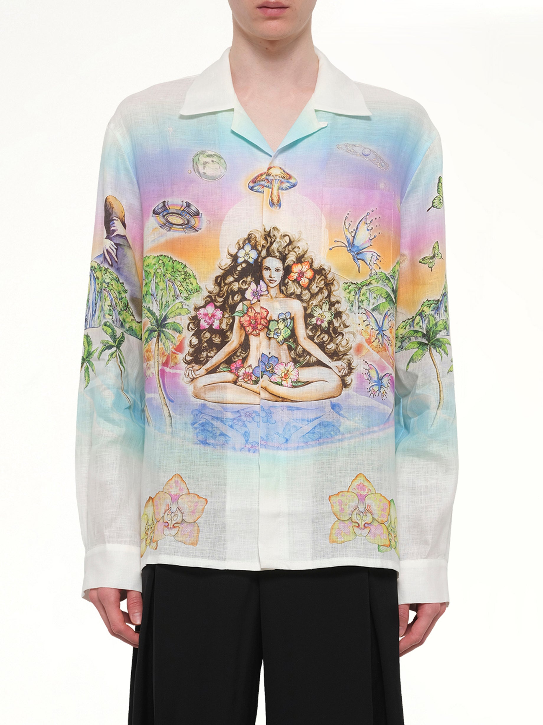 Image of Shirts. Product name - Innersense / Innocence LS Shirt in White colour by brand - CASABLANCA