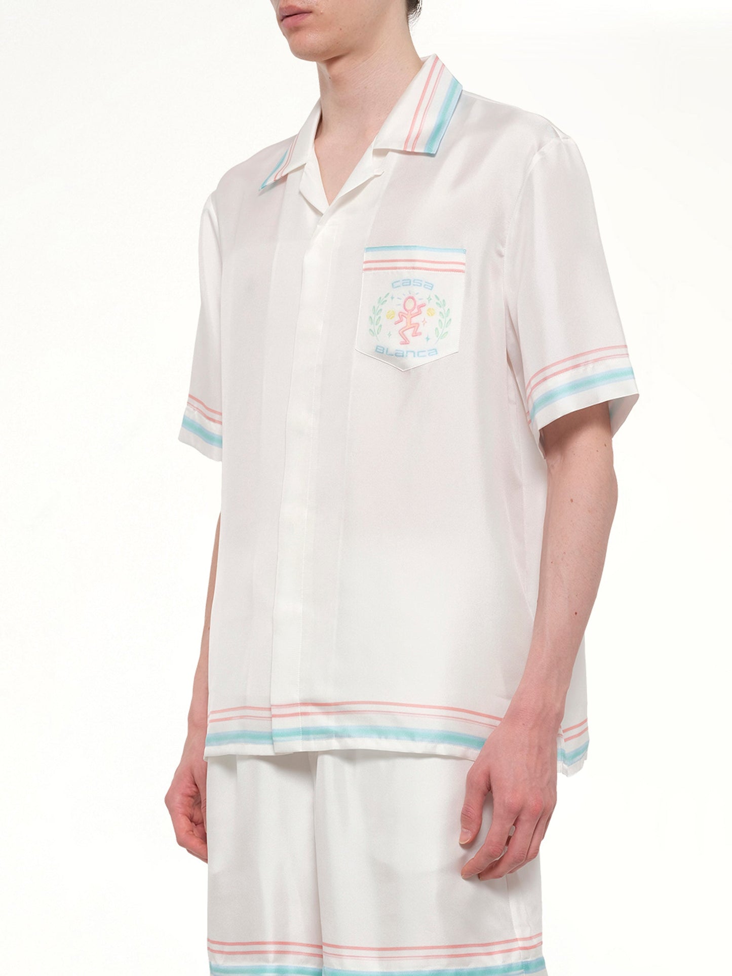 CASABLANCA Dance Joy Cuban Collar SS Shirt (White)