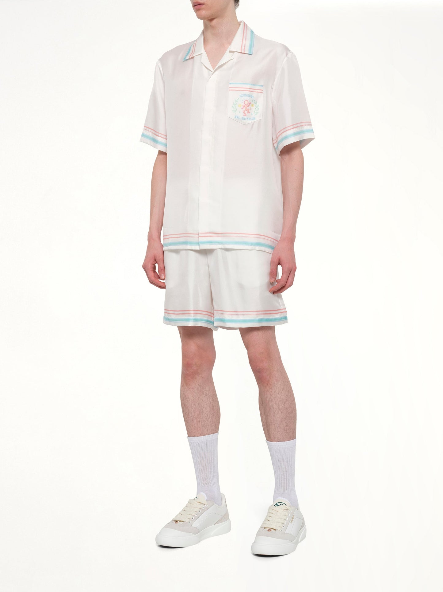CASABLANCA Dance Joy Cuban Collar SS Shirt (White)