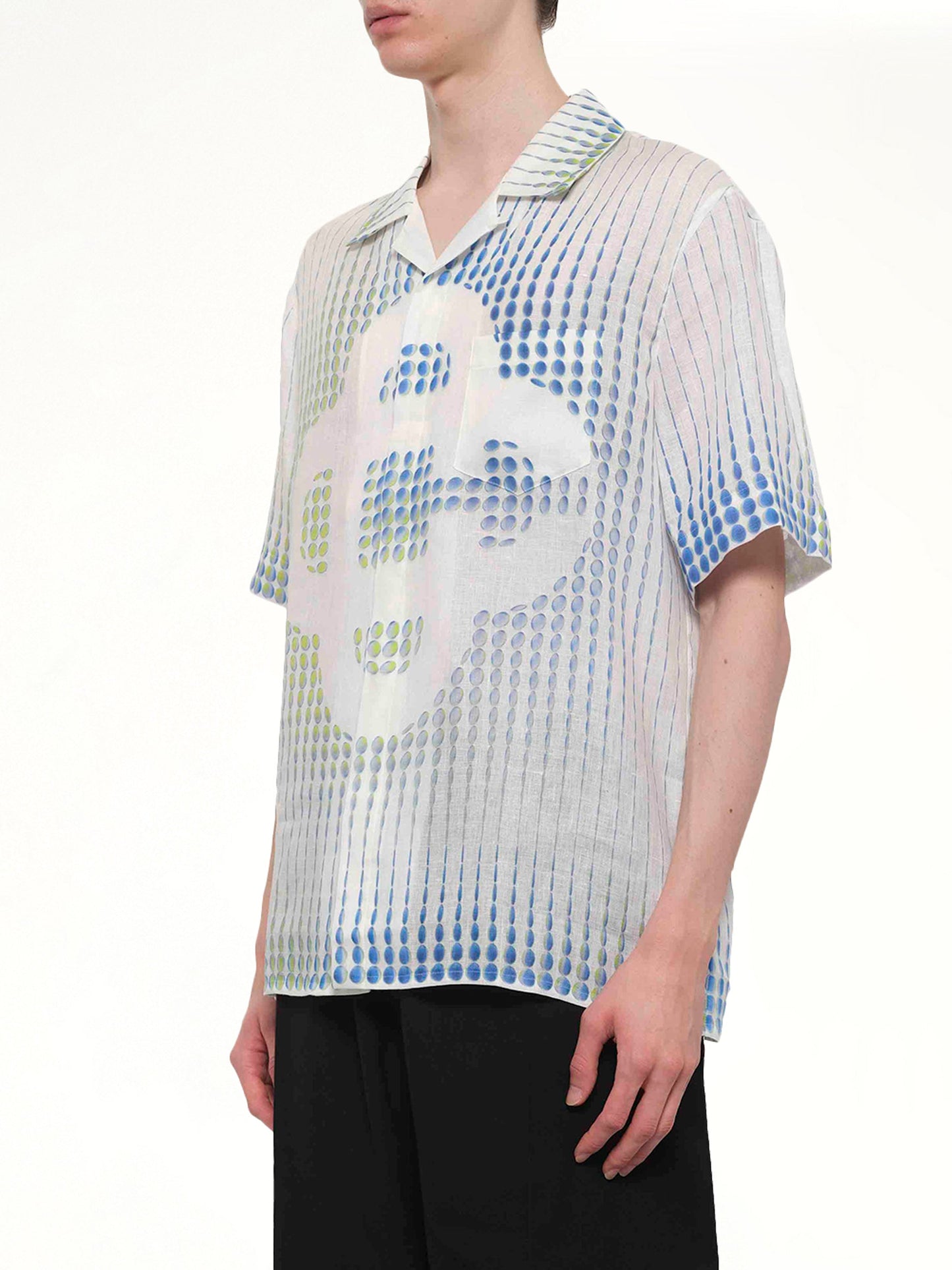 CASABLANCA Pills Cuban Collar SS Shirt (White)