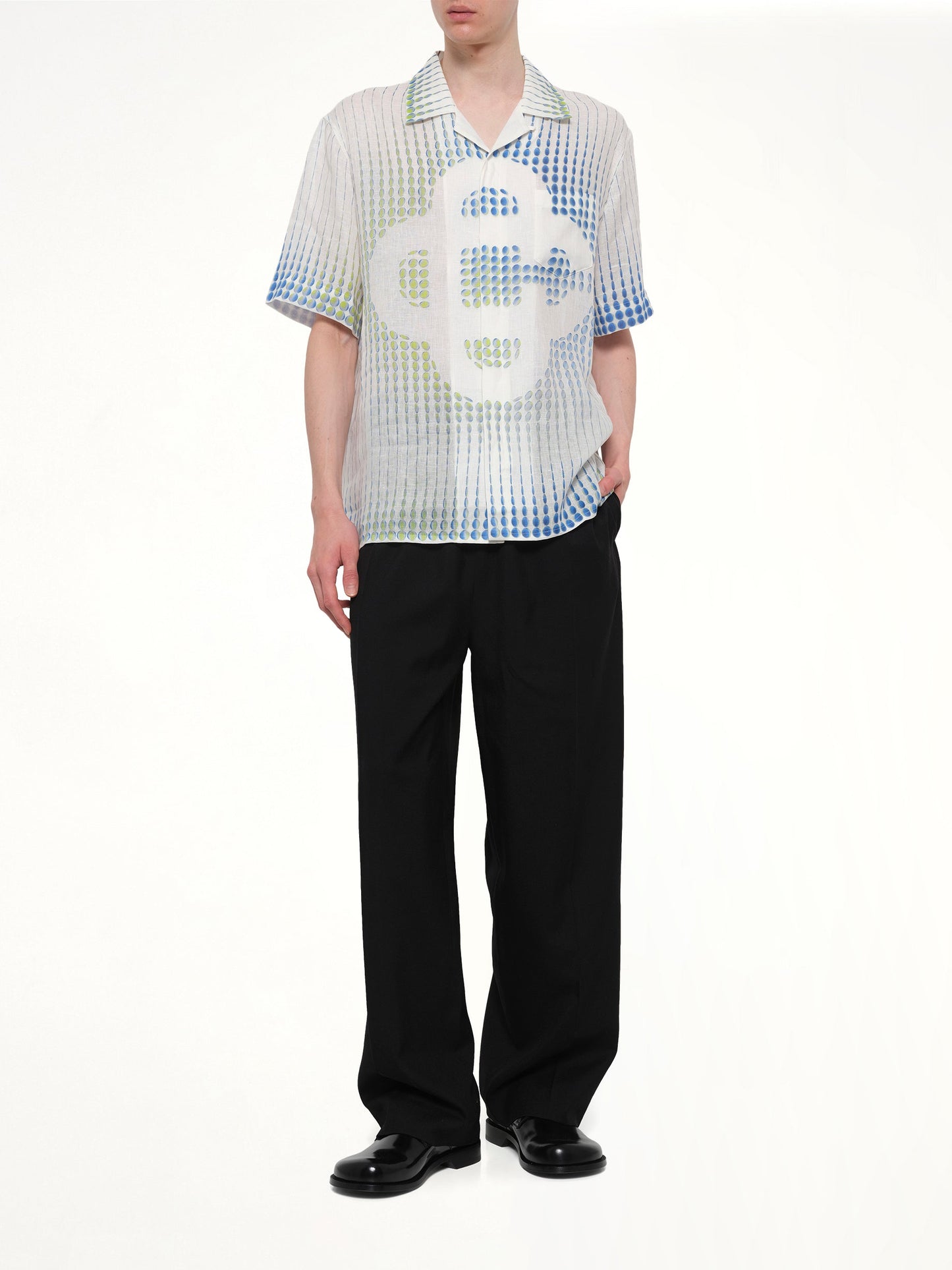 CASABLANCA Pills Cuban Collar SS Shirt (White)