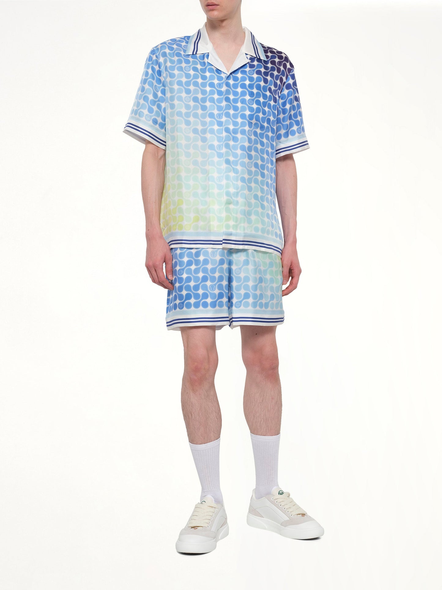 CASABLANCA Tennis Tile SS Shirt (Blue)