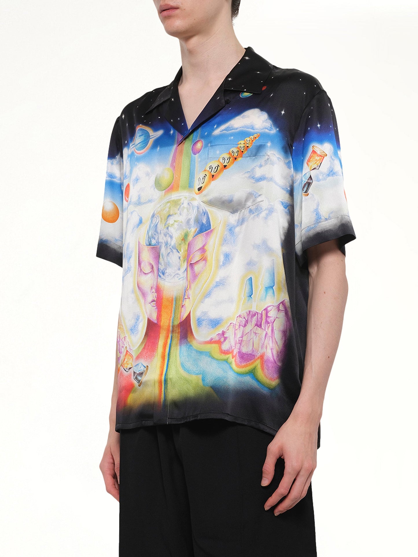 CASABLANCA The Essential Experience Cuban Collar SS Shirt (Black)