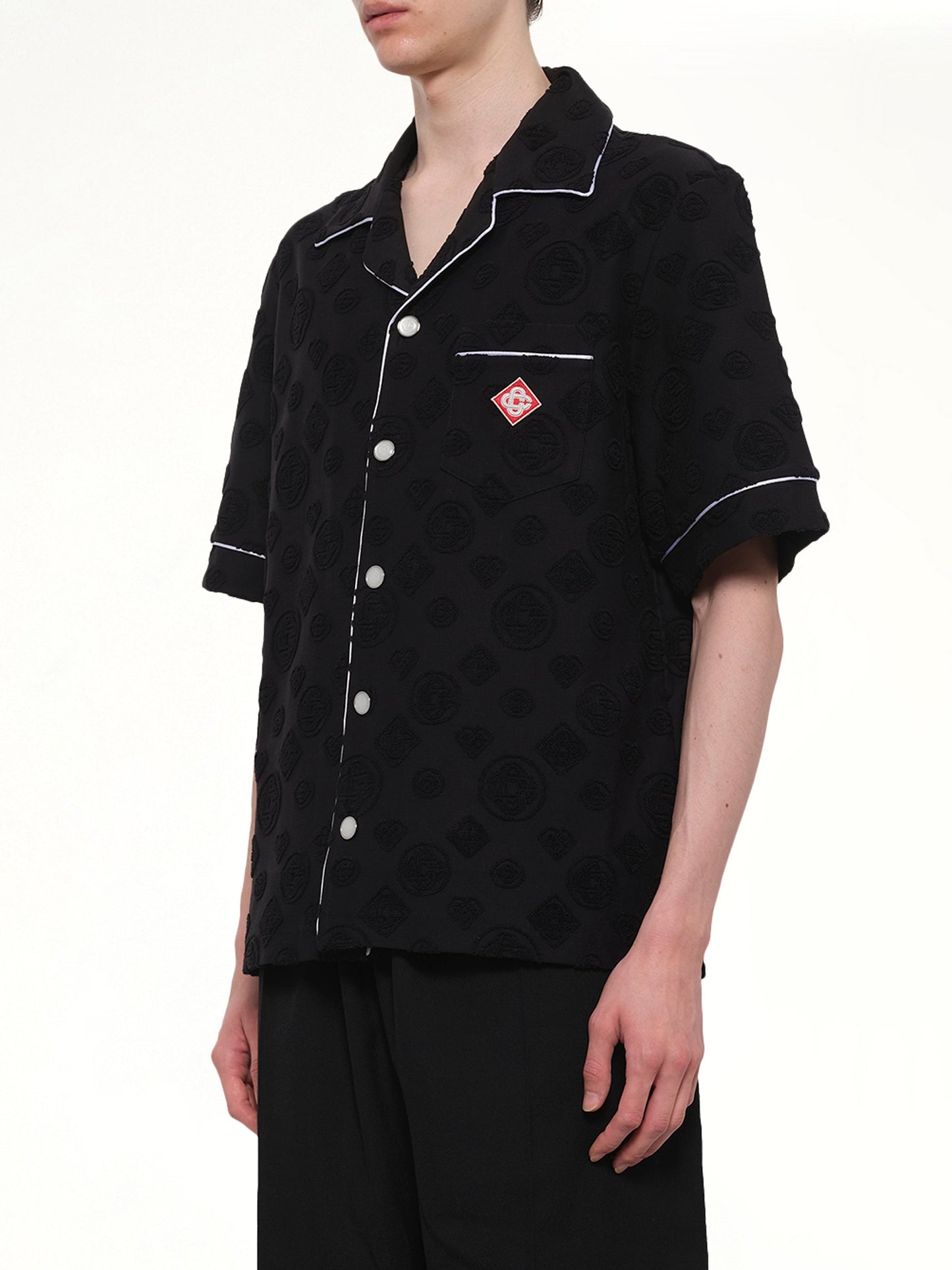 CASABLANCA Towelling Monogram Shirt (Black)